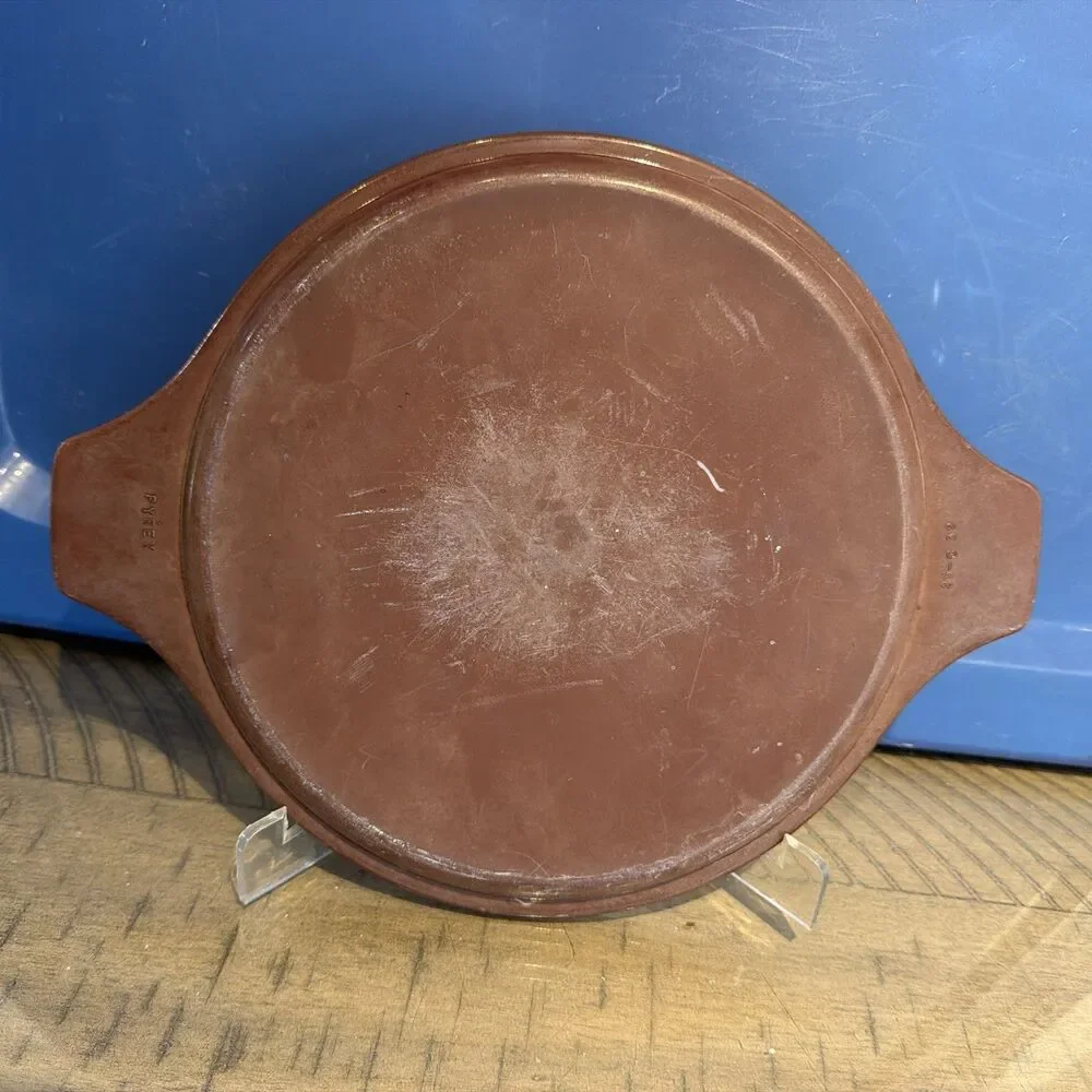 Vtg Pyrex Replacement Lid 25-C Brown Glass For Casserole Dish 475-B Round